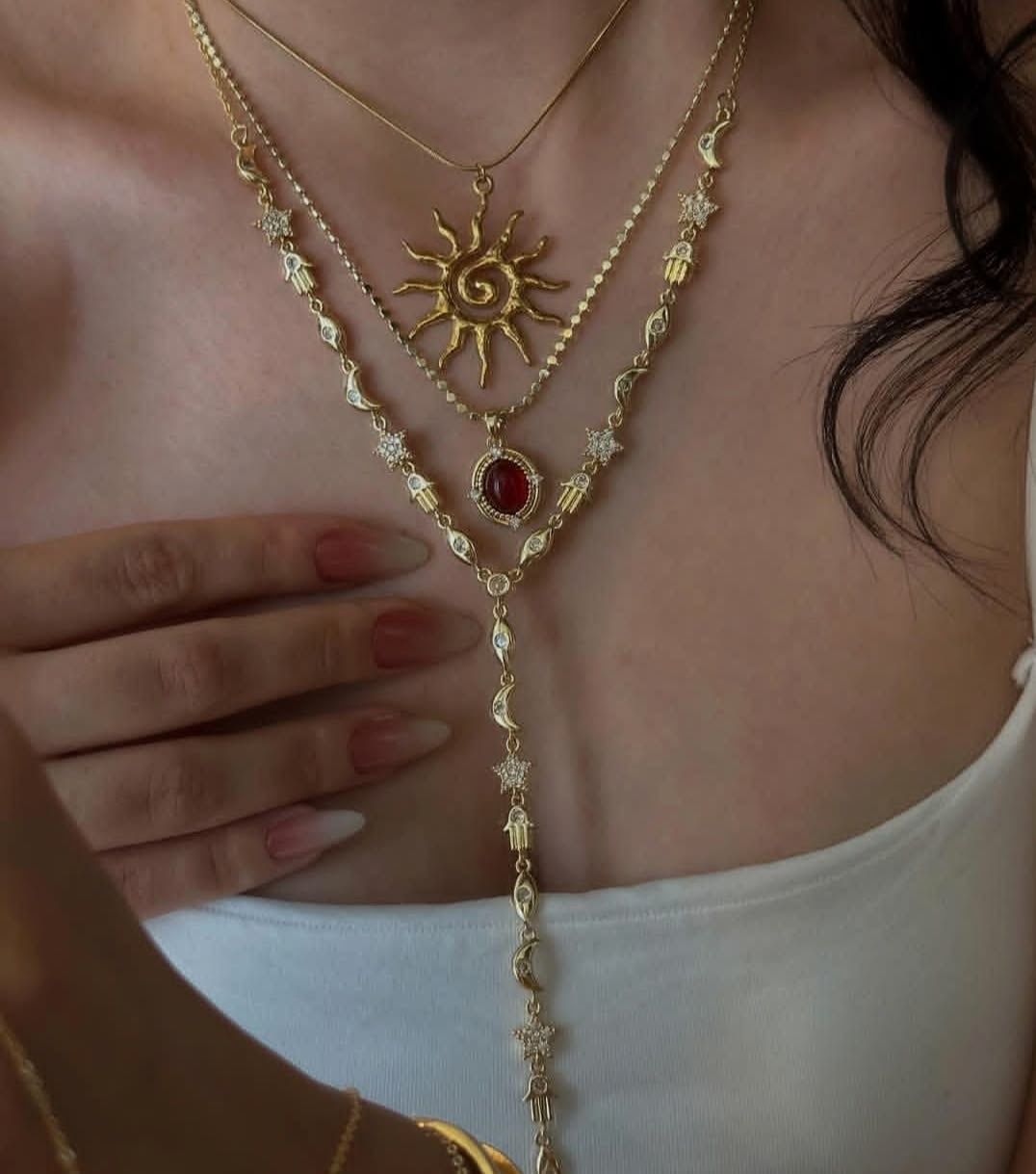 Katmanlı gold kolye modeli